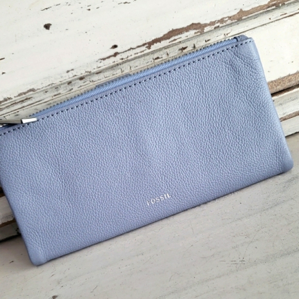 Fossil Leather Wallet Blue - Picture 4 of 8